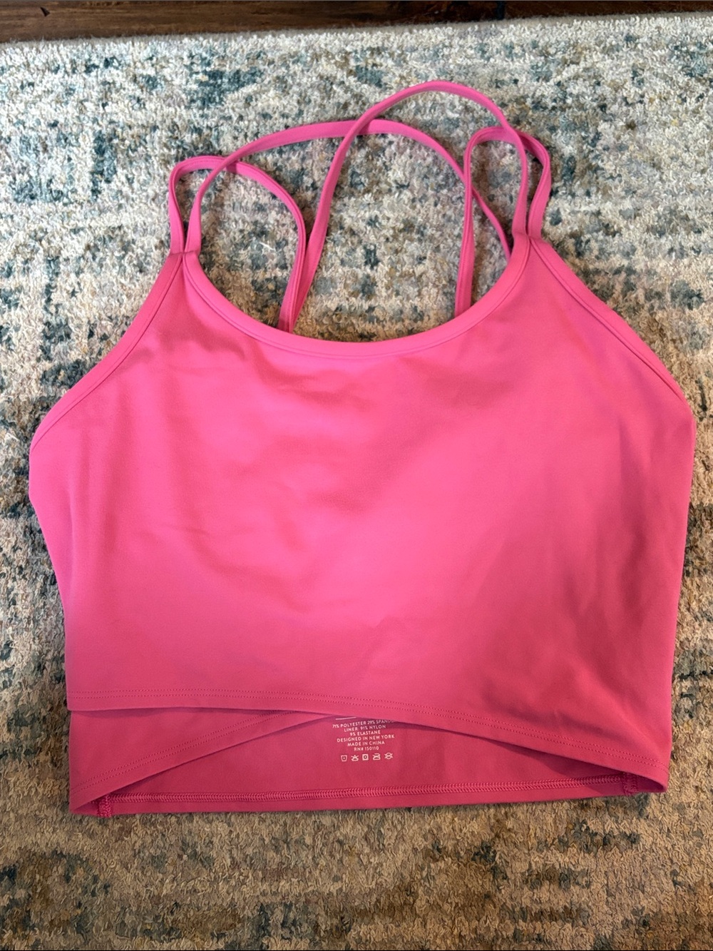 Peloton Hot Pink Strappy Crop Sports Bra